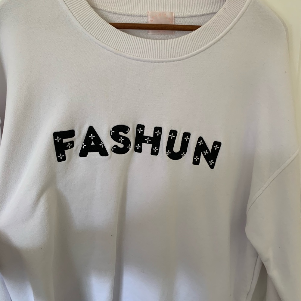 Sarah’s Day FASHUN white crewneck